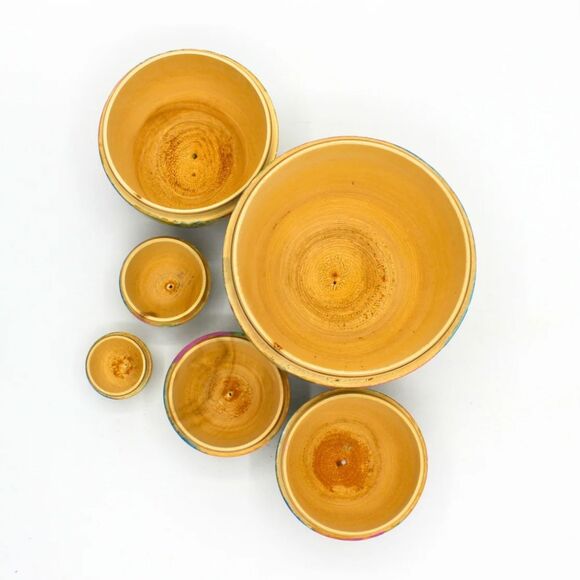 Vintage Russian Matryoshka Nesting Dolls Set of 7 Signed 80s Nature Folk Art - Picture 6 of 6